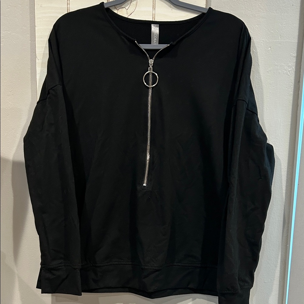 Black Zipper Sweatshirt